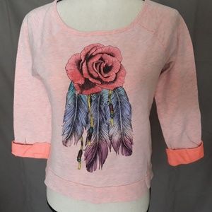 Cropped 3/4 sleeve shirt